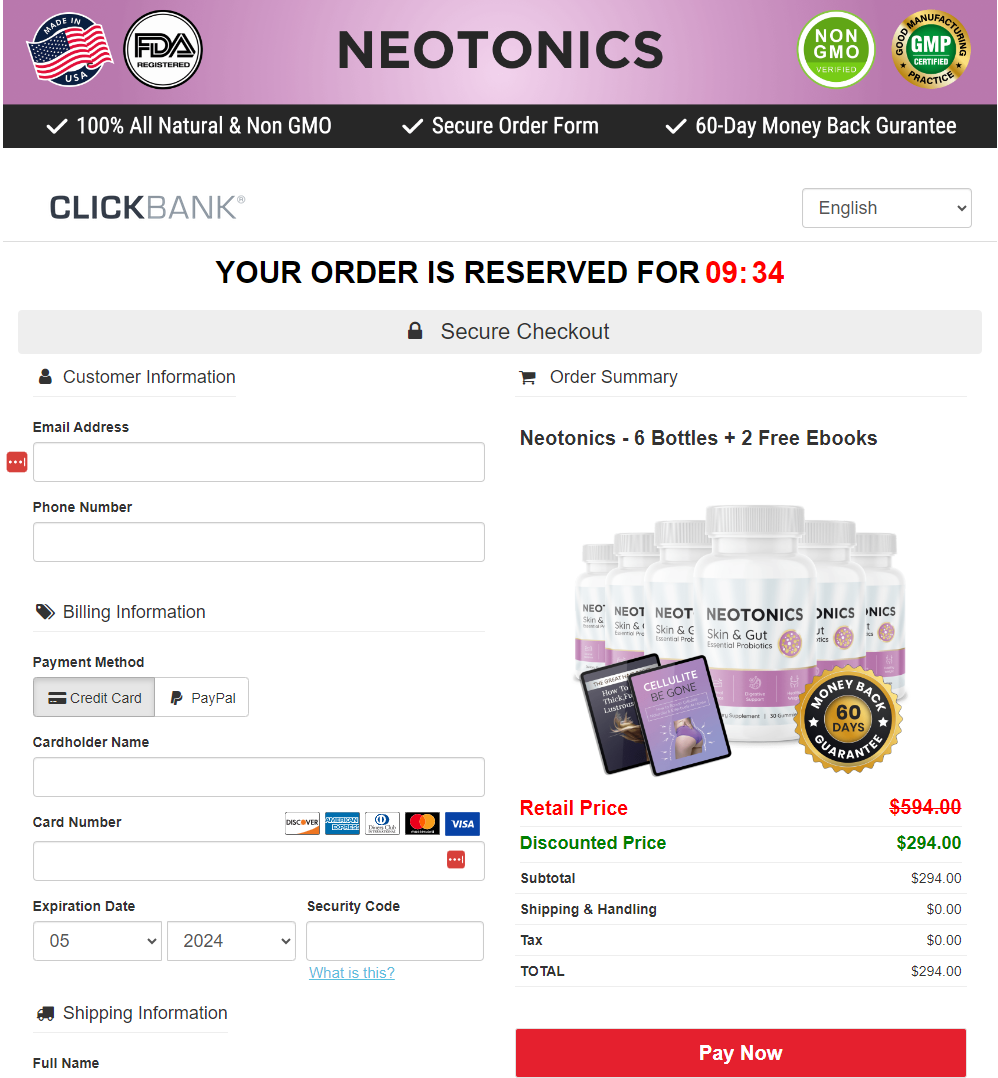 Neotonics free shipping